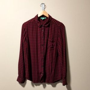 LAST CHANCE! ♻Dip Navy & Red Long Sleeve Button Down